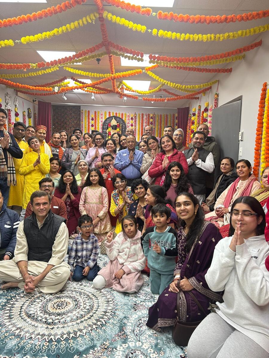 Devotees at a temple gathering