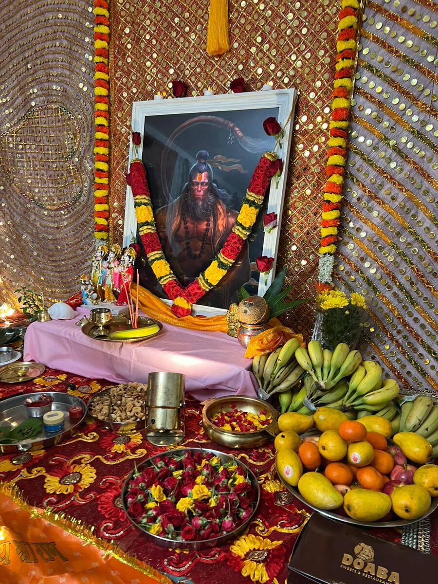 Paath altar with offerings